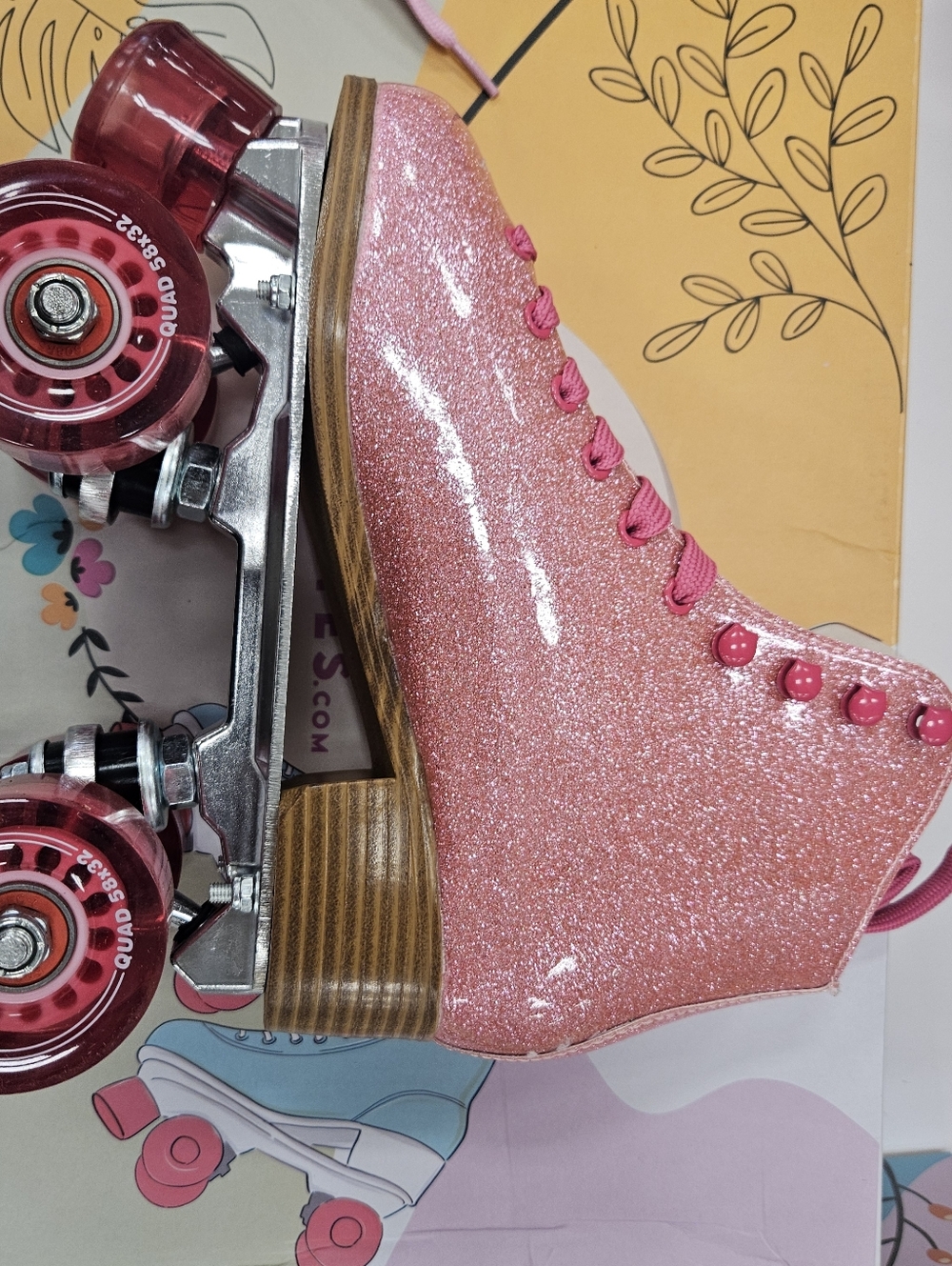 Pink Glitter Home Art Accent - Decorative Shoe Print